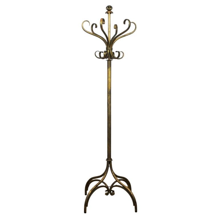 Antique Gilt Metal Hat and Coat Stand For Sale at 1stDibs