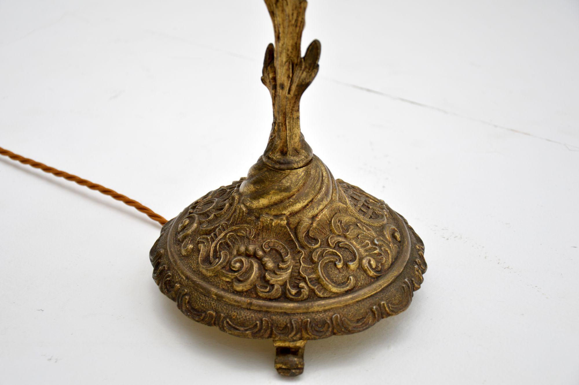 Mid-20th Century Antique Gilt Metal Table Lamp