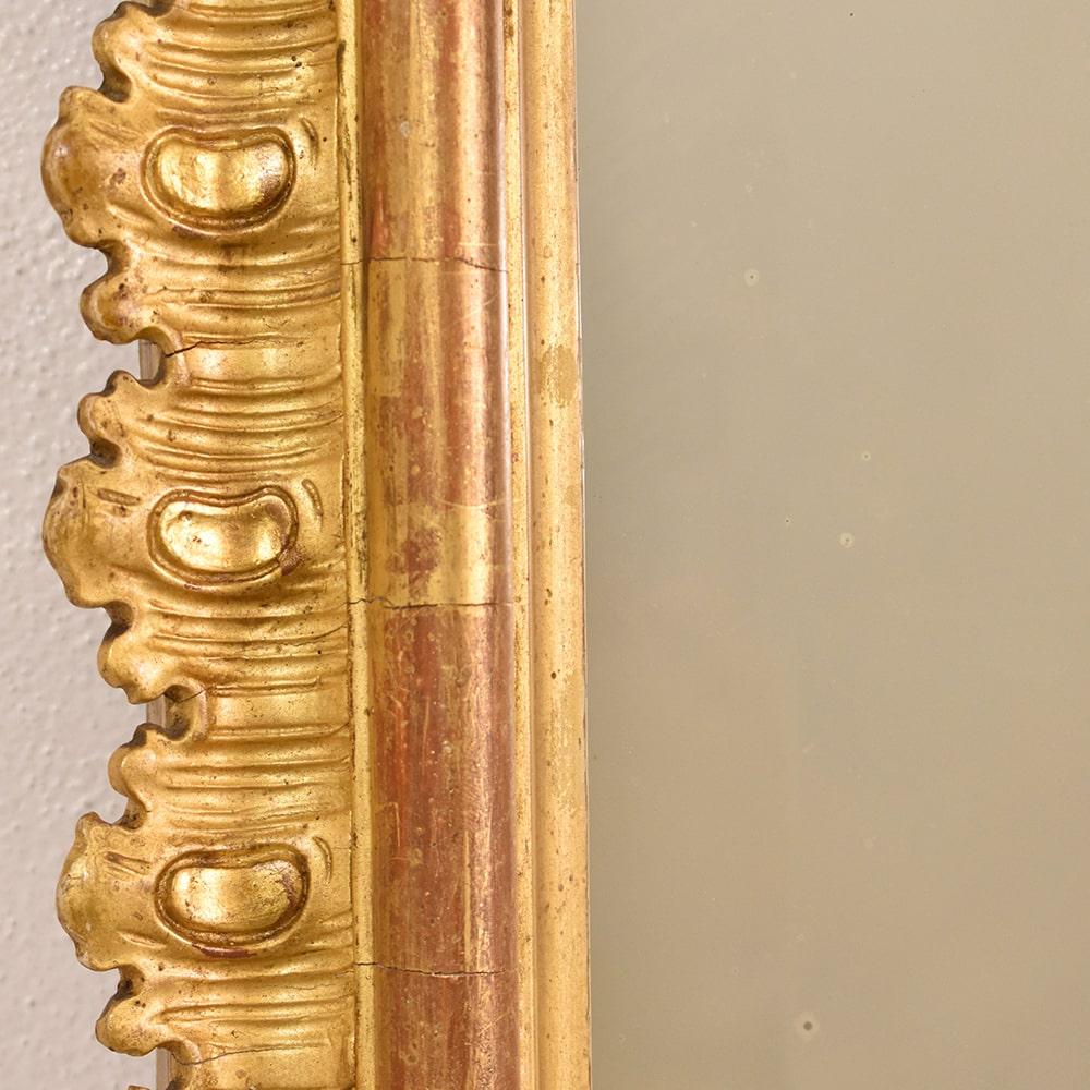 Antique Gilt Mirror, Beveled Mirror, Wall Mirror, Gold Leaf Frame, XIX Century 4