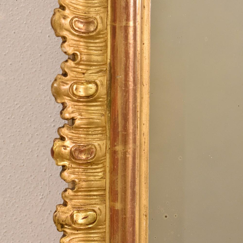Antique Gilt Mirror, Beveled Mirror, Wall Mirror, Gold Leaf Frame, XIX Century 2