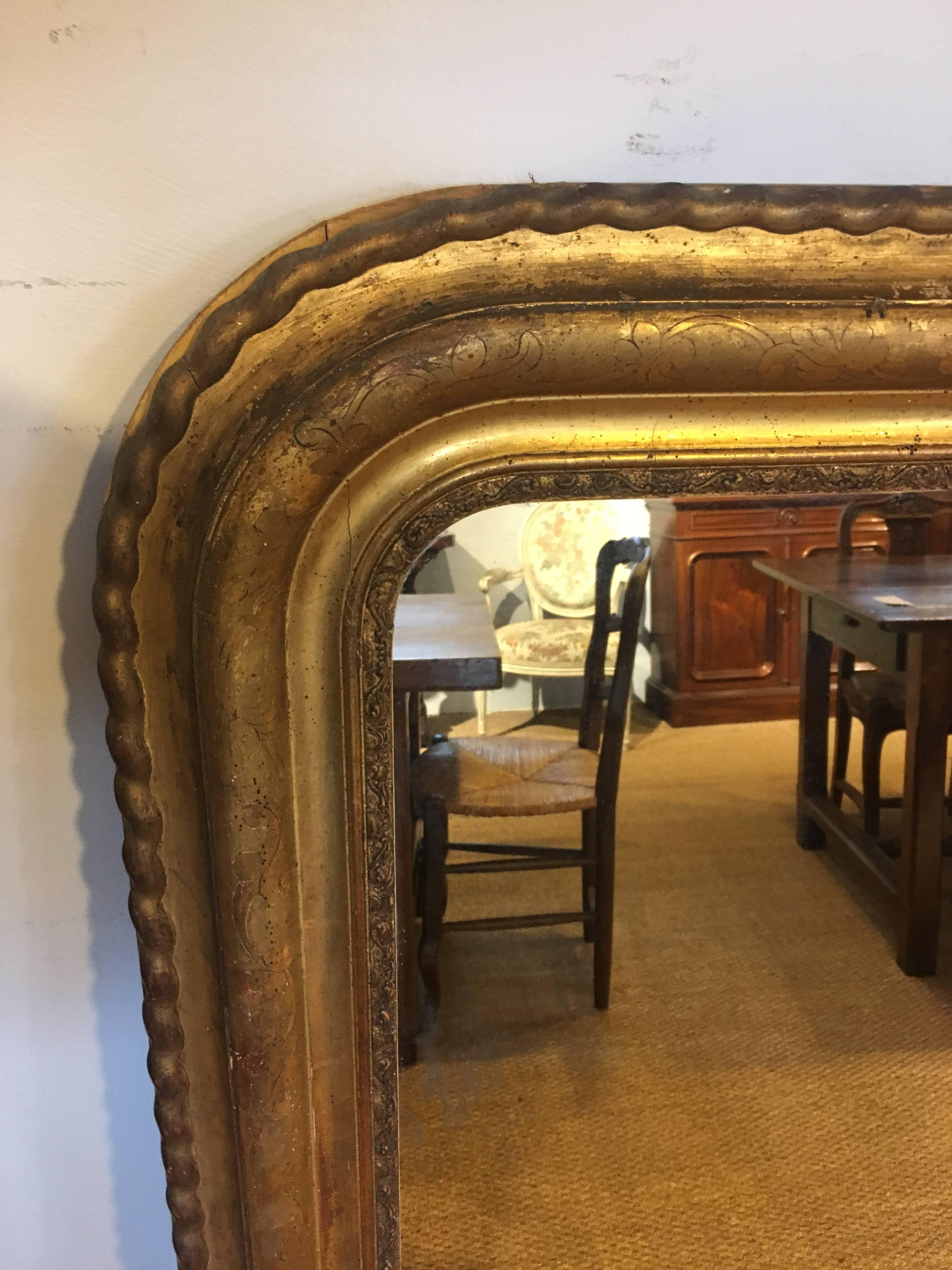 Late 19th Century Antique Gilt Mirror For Sale