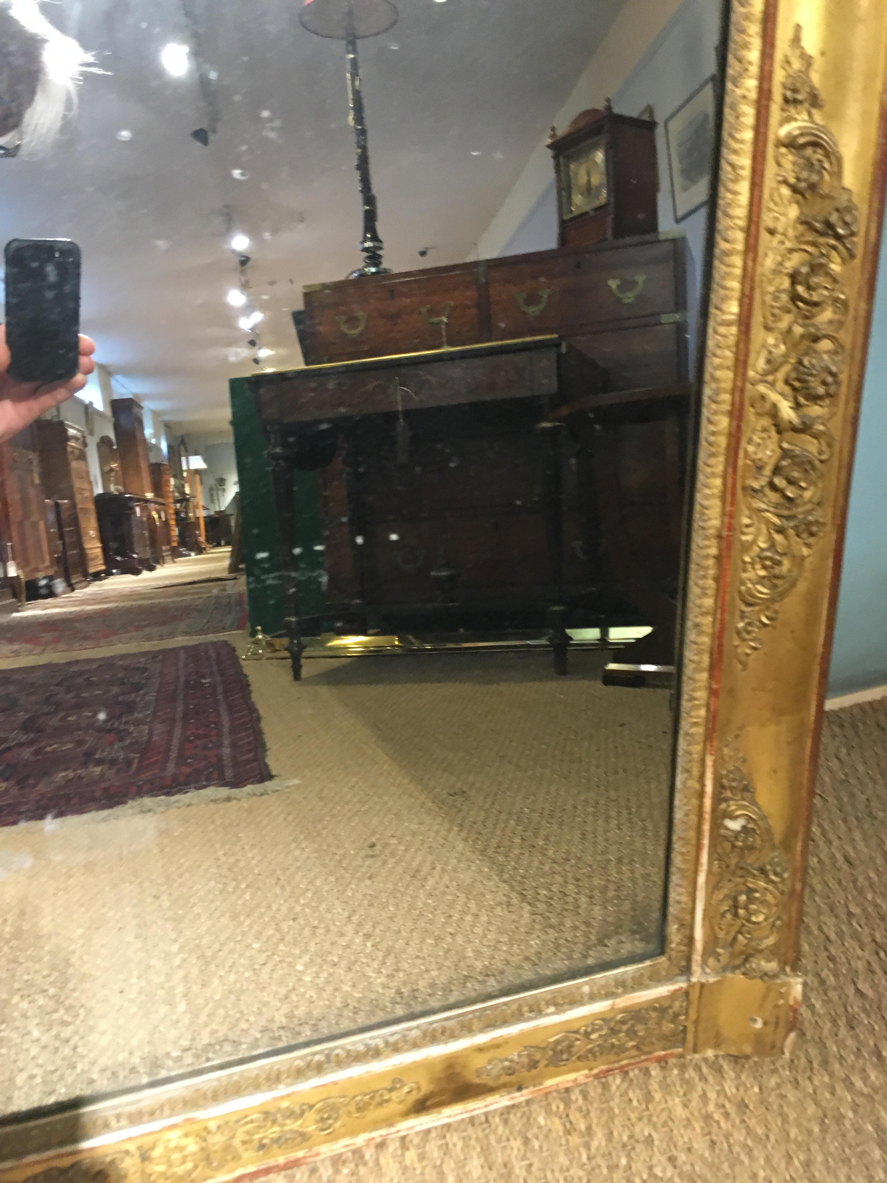 Antique Gilt Mirror In Fair Condition In Honiton, Devon