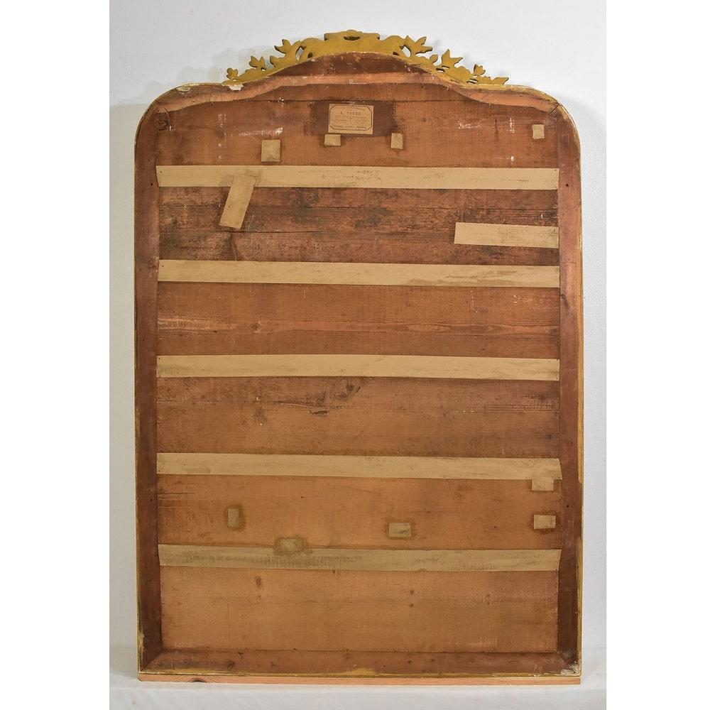 Antique Gilt Mirror, Rectangular Wall Mirror, Gold Leaf Frame, XIX Century. 2