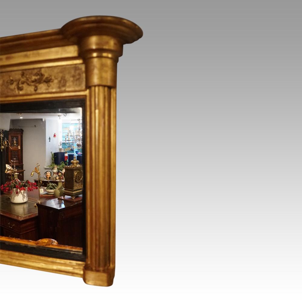 Mid-19th Century Antique gilt over mantle mirror