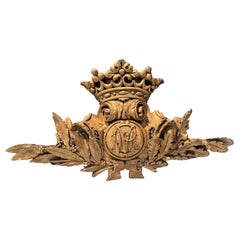 Antique Gilt Overdoor Fragment Wall Sculpture