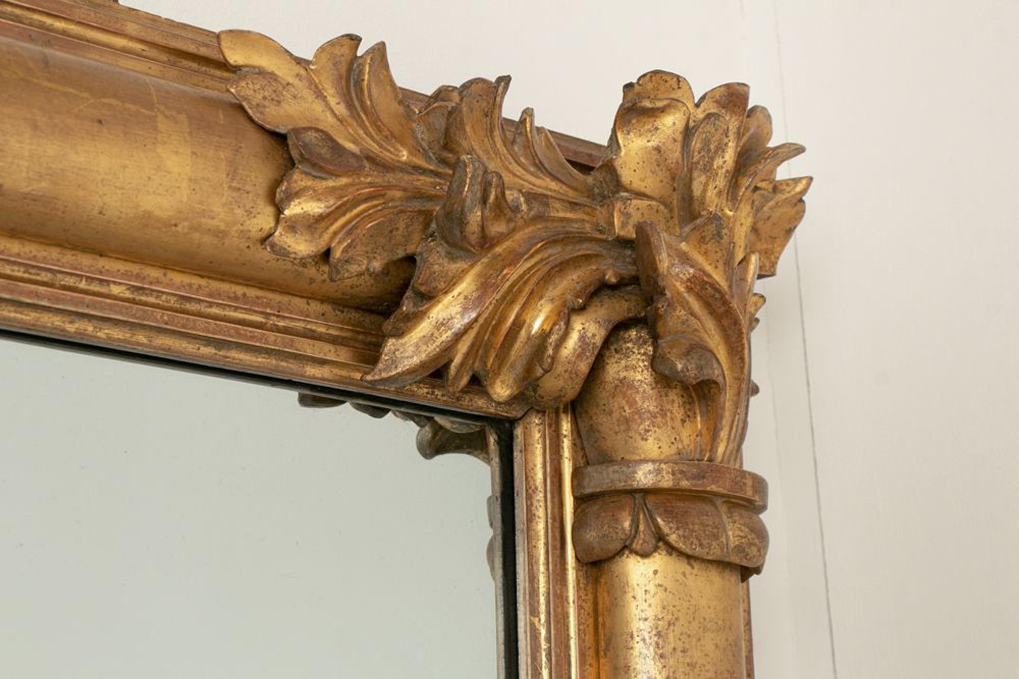 Early 19th Century Antique Gilt Overmantle Mirror Made by William Cribb, C.1825 For Sale