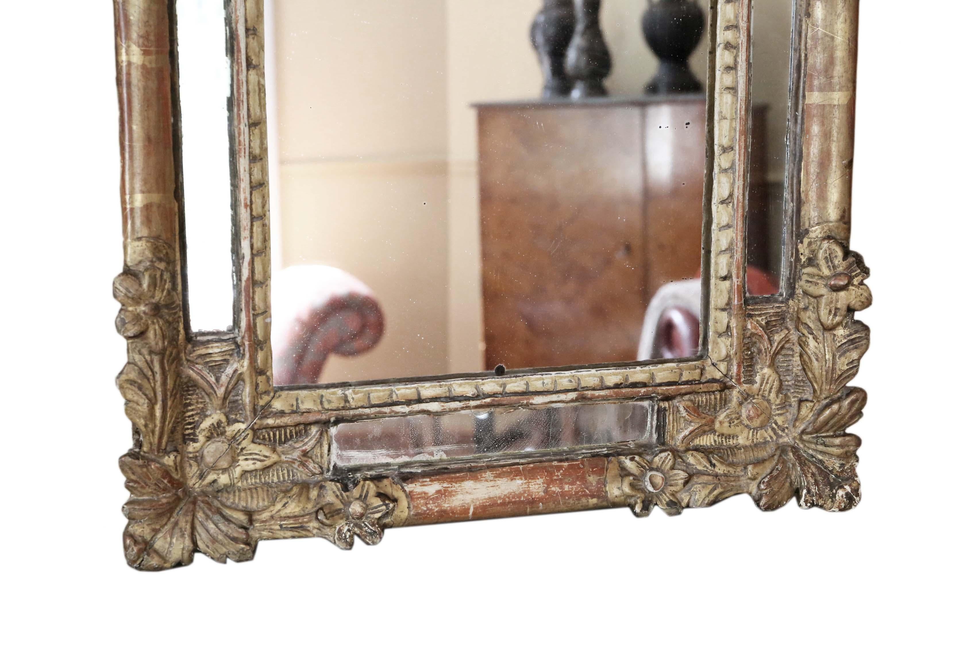 Antique Gilt Overmantle Wall Mirror Early 19th Century In Good Condition For Sale In Wisbech, Cambridgeshire