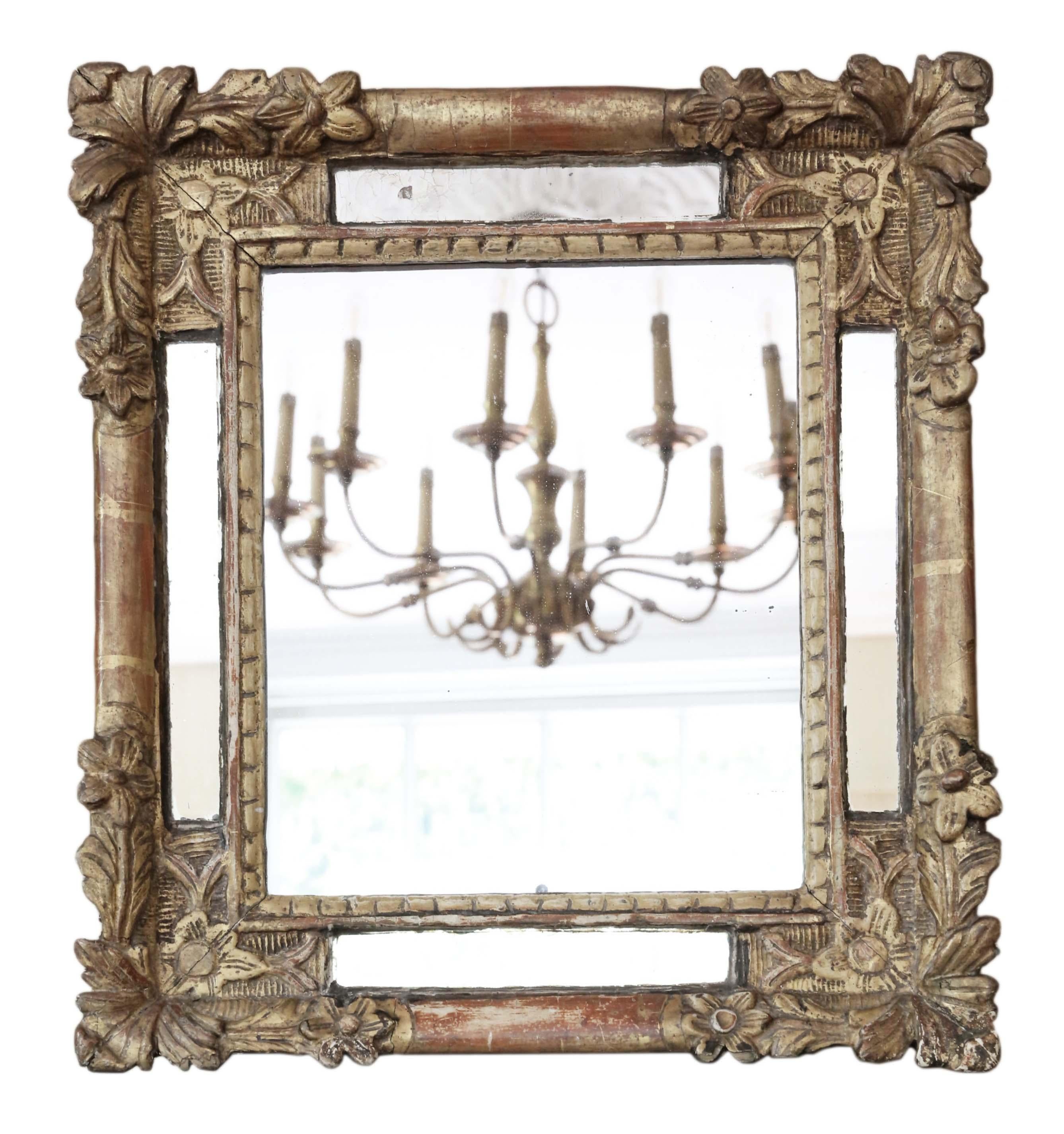 Antique Gilt Overmantle Wall Mirror Early 19th Century For Sale 1