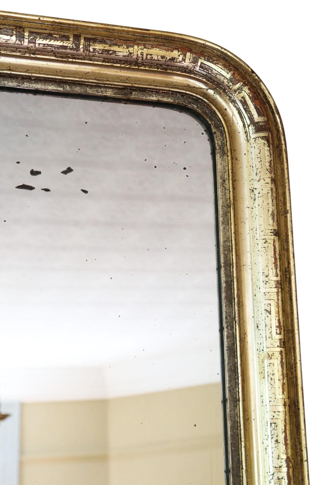 Antike vergoldete Overmantle Wandspiegel - große 19. Jahrhundert Goldrahmen Vintage (Glas) im Angebot