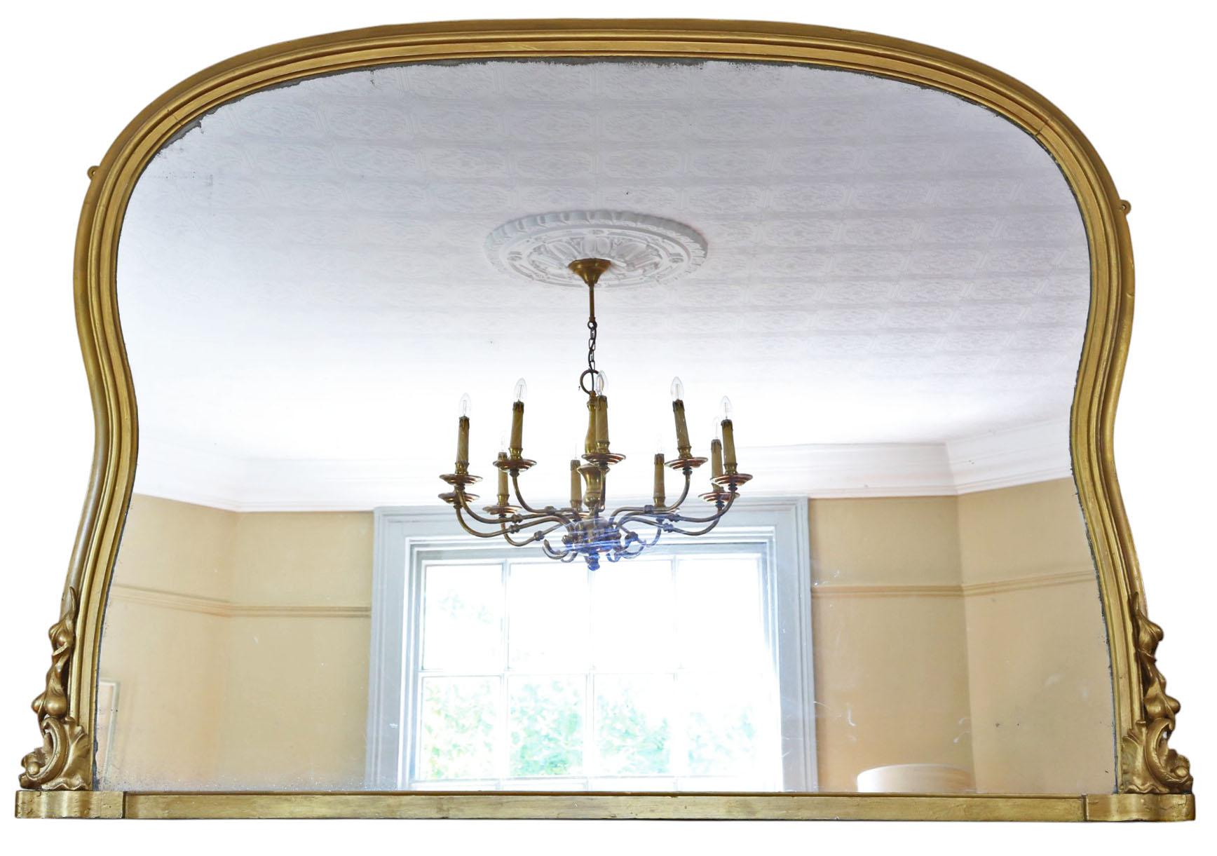 Antique Gilt Overmantle Wall Mirror – Very Large 19th Century Gold Frame, Rare Vintage Statement Piece
Add grandeur and timeless elegance to your home with this very large 19th-century antique overmantle mirror, featuring a beautifully ornate gilt