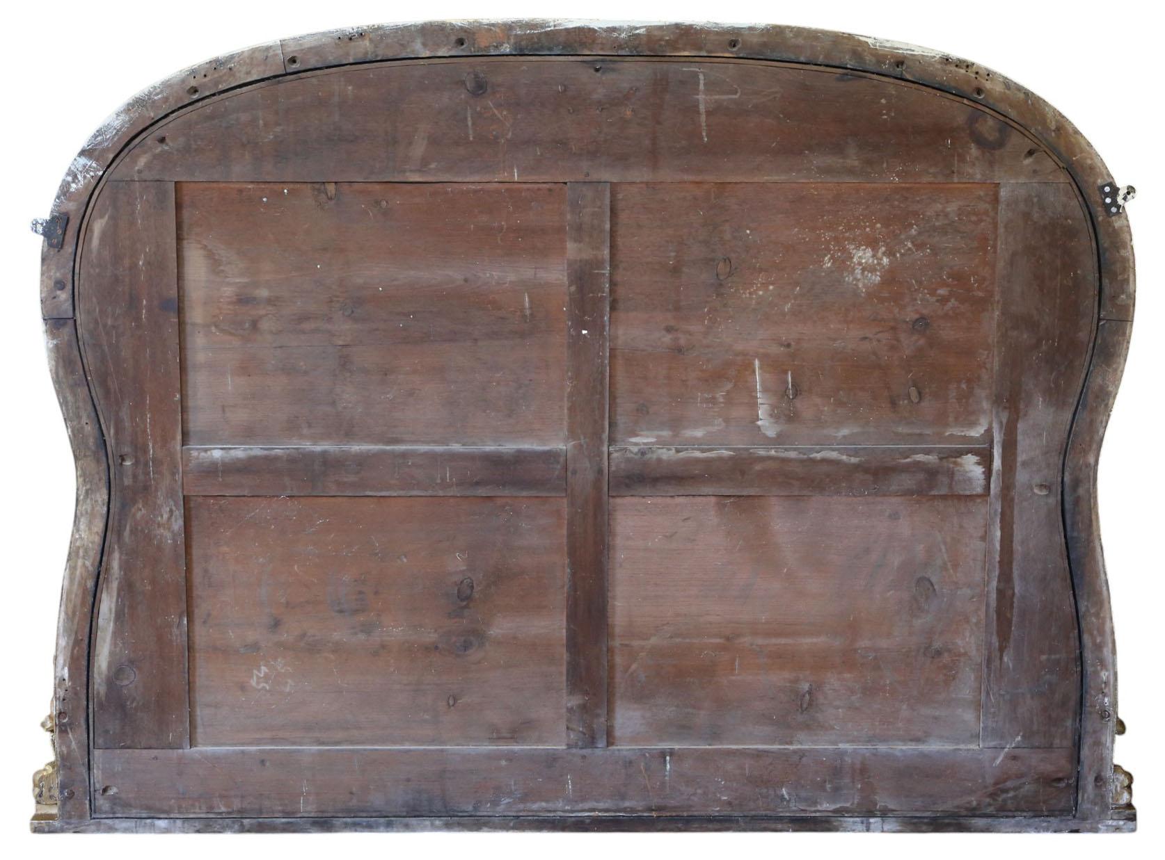 Antique Gilt Overmantle Wall Mirror – Very Large 19th Century Gold Frame Vintage For Sale 5
