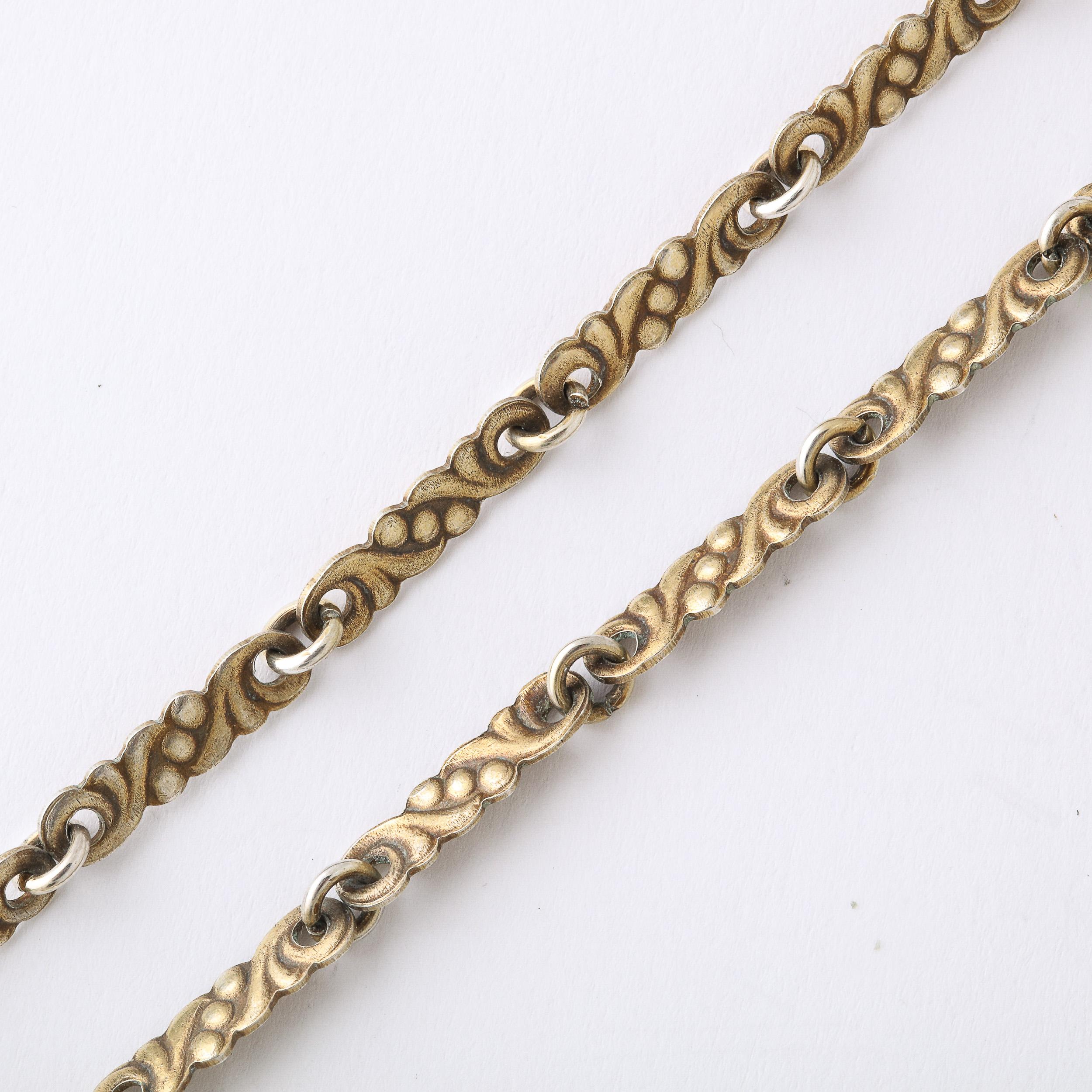Antike vergoldetes Silber & Emaille dekoriert durchbrochene Kreuz Anhänger Halskette im Angebot 2