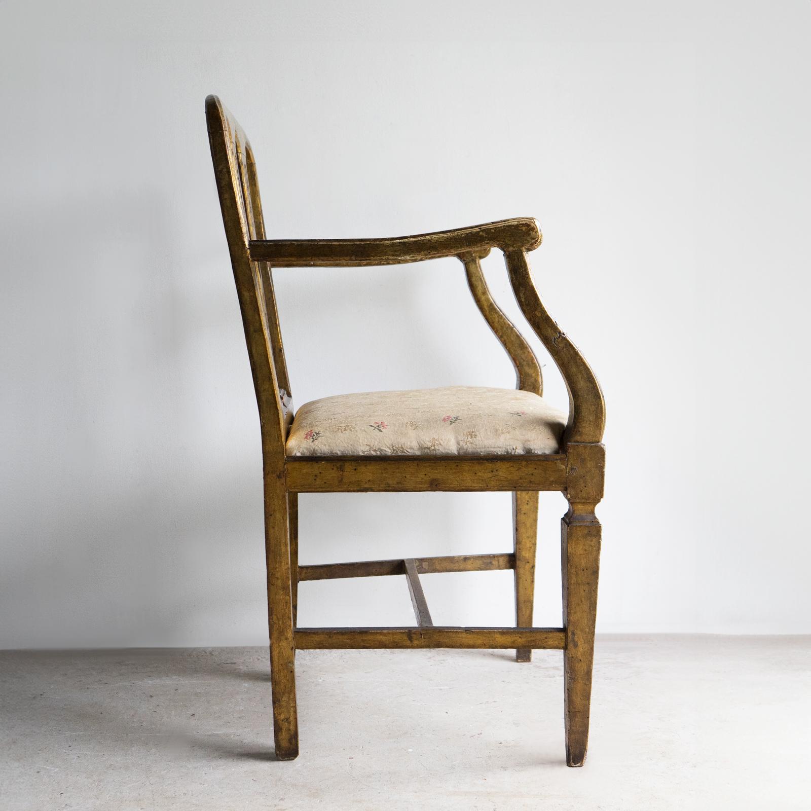 Ancienne chaise d'appoint vénitienne dorée, fin 18e/début 19e siècle en vente 2