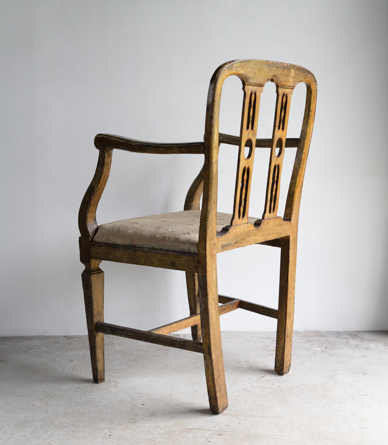 italien Ancienne chaise d'appoint vénitienne dorée, fin 18e/début 19e siècle en vente