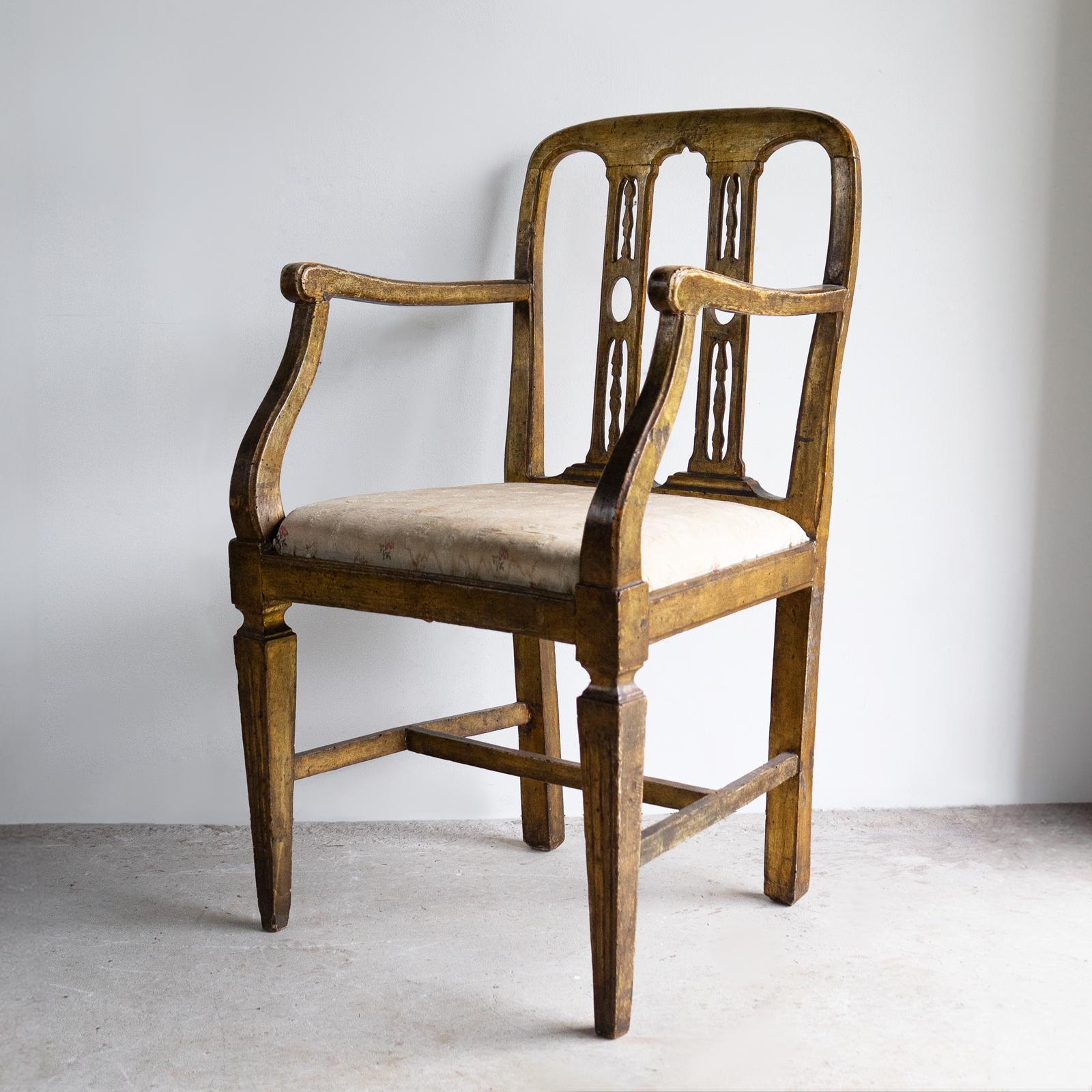 Ancienne chaise d'appoint vénitienne dorée, fin 18e/début 19e siècle Bon état - En vente à Bristol, GB