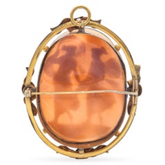 Antique Gilt Venus and Psyche Cameo Brooch Pendant