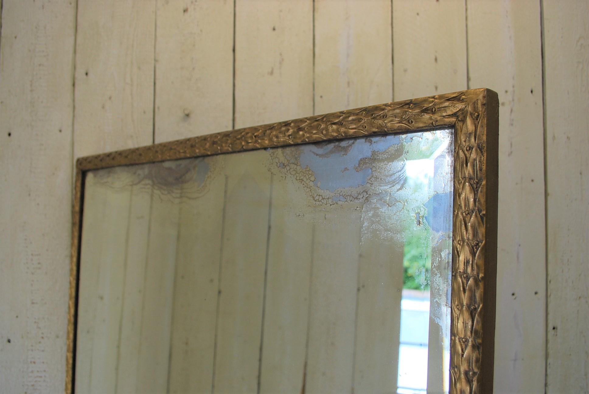 Antique Gilt Wall Hanging Mirror/ Overmantel Mirror In Fair Condition For Sale In Winchcombe, Gloucesteshire
