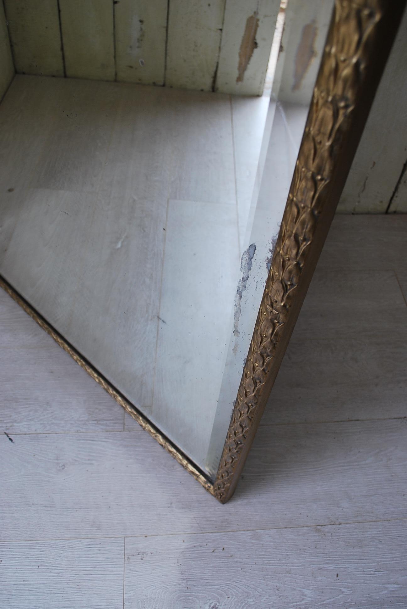 19th Century Antique Gilt Wall Hanging Mirror/ Overmantel Mirror For Sale