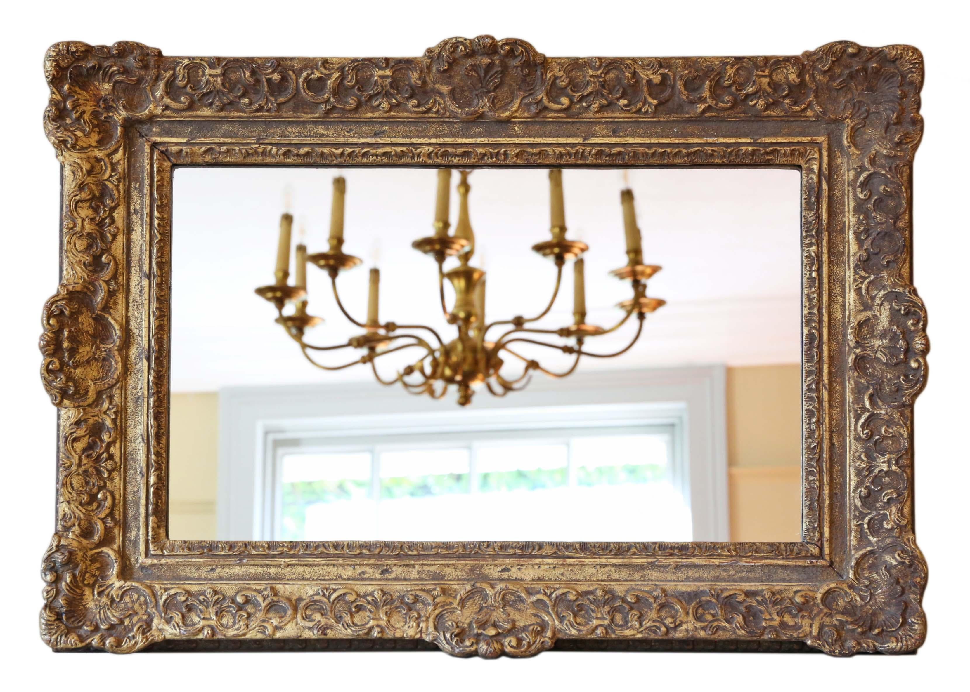 Antique Gilt Wall Mirror 19th Century Overmantle For Sale 3