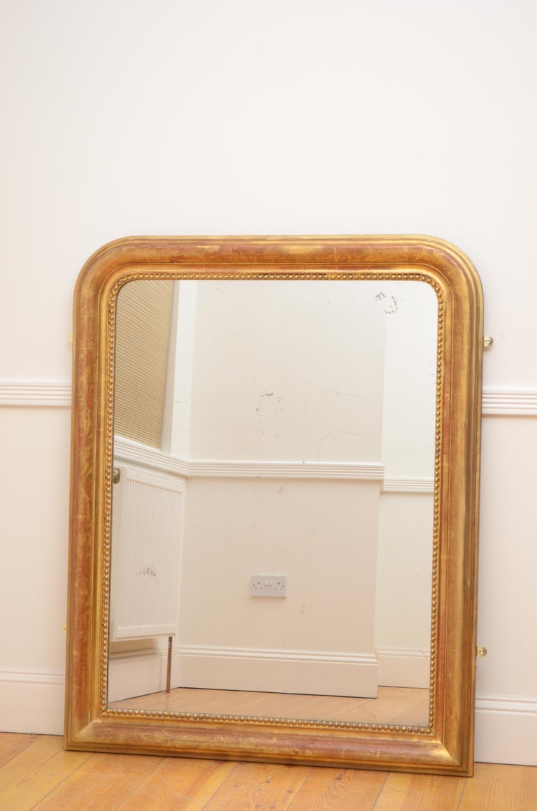 Louis Philippe Antique Gilt Wall Mirror For Sale