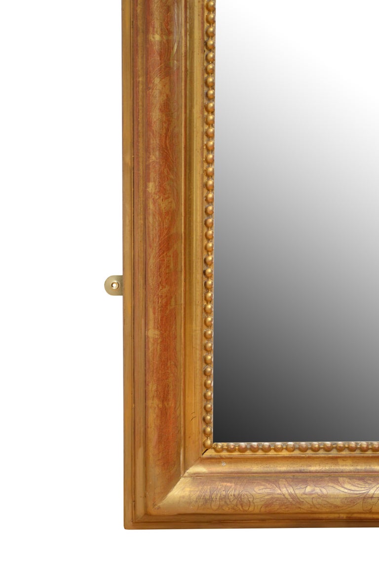 French Antique Gilt Wall Mirror For Sale
