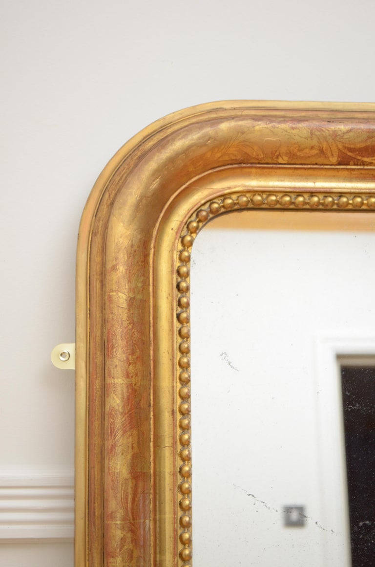 Antique Gilt Wall Mirror In Good Condition For Sale In Whaley Bridge, GB