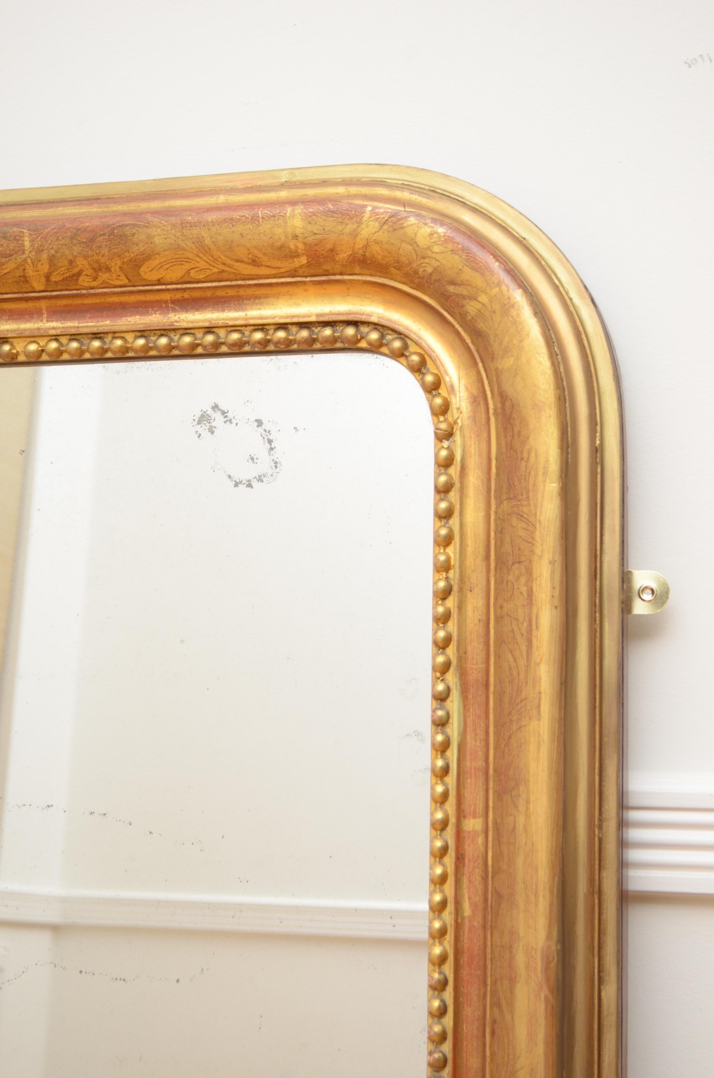 French Antique Gilt Wall Mirror
