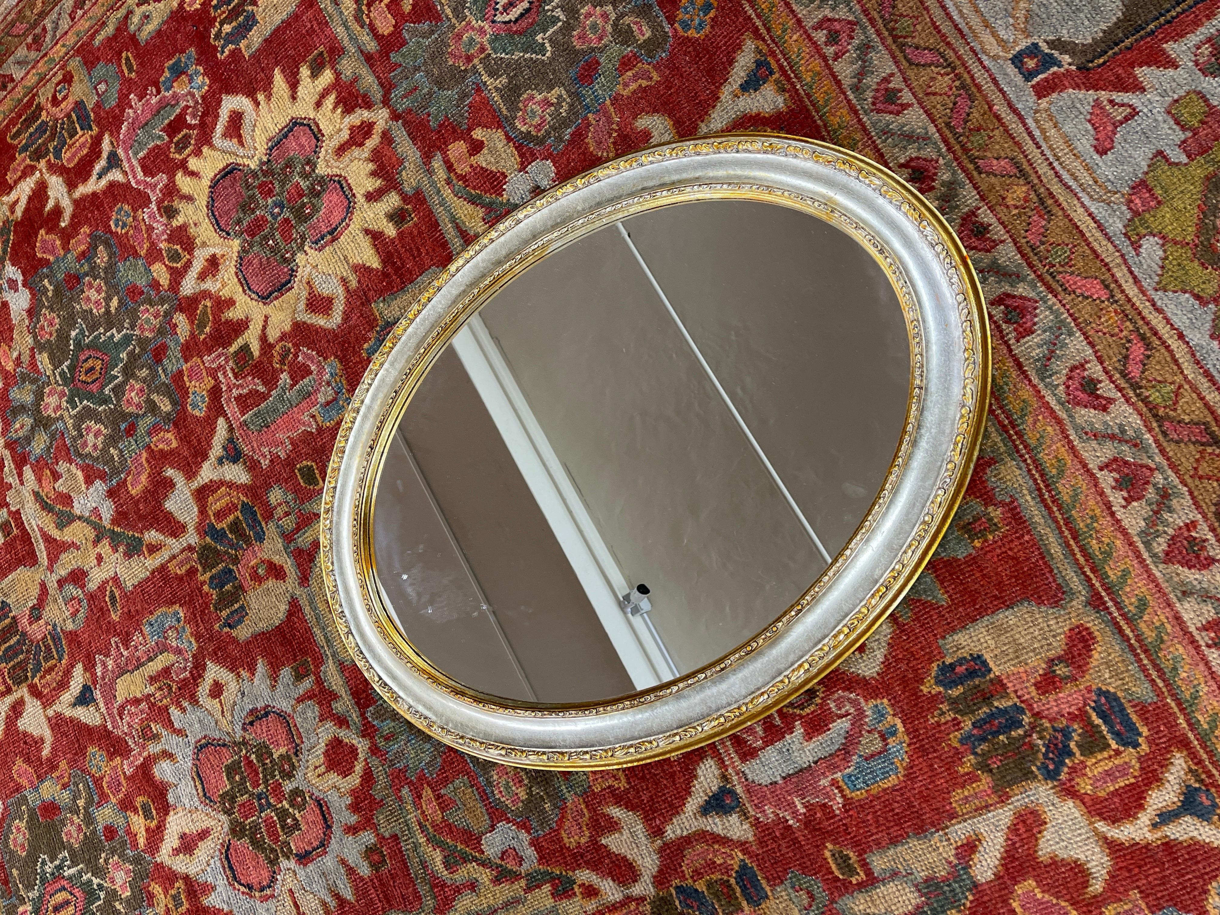 Lux Wall Mirror, Oval Modern Console Mirror, Antique Gilt French Art Deco Mirror In Excellent Condition For Sale In Hampshire, GB