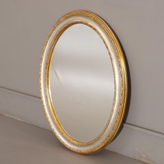 Miroir mural, Oval Modernity Console Mirror, Antique Gilt French Art Deco Mirror