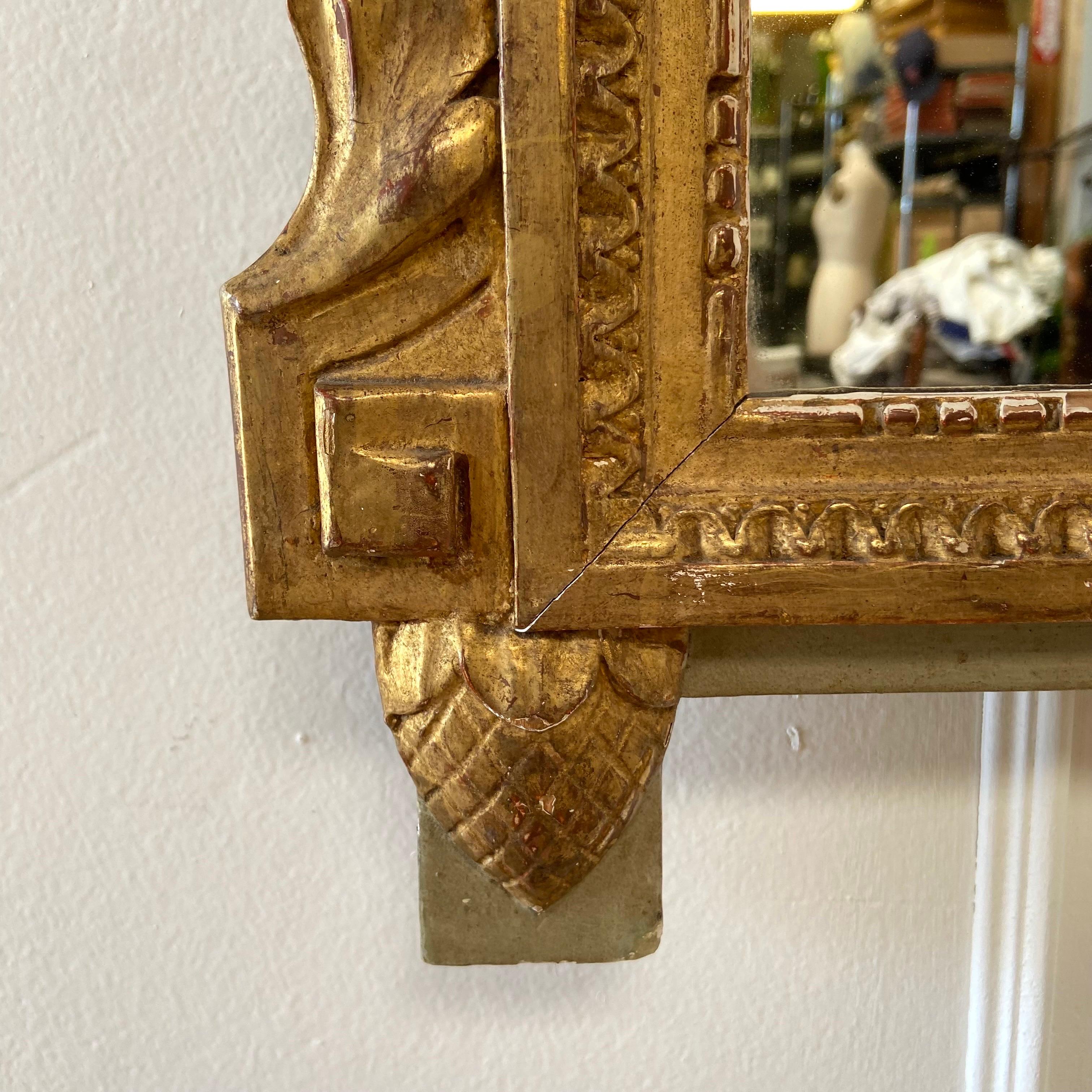 Antique Gilt Wood French Mirror  For Sale 1