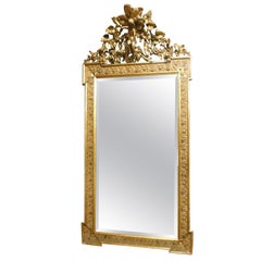 Antique Giltwood Mirror with Carved Molding, Italy, 1800