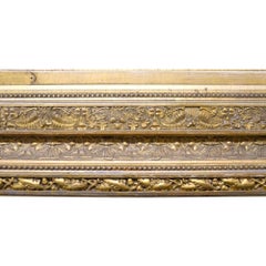 Antique Gilt Wood Wall Mirror With Fern Motif C1890