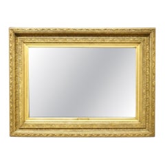 Antique Gilt Wood Wall Mirror With Fern Motif C1890