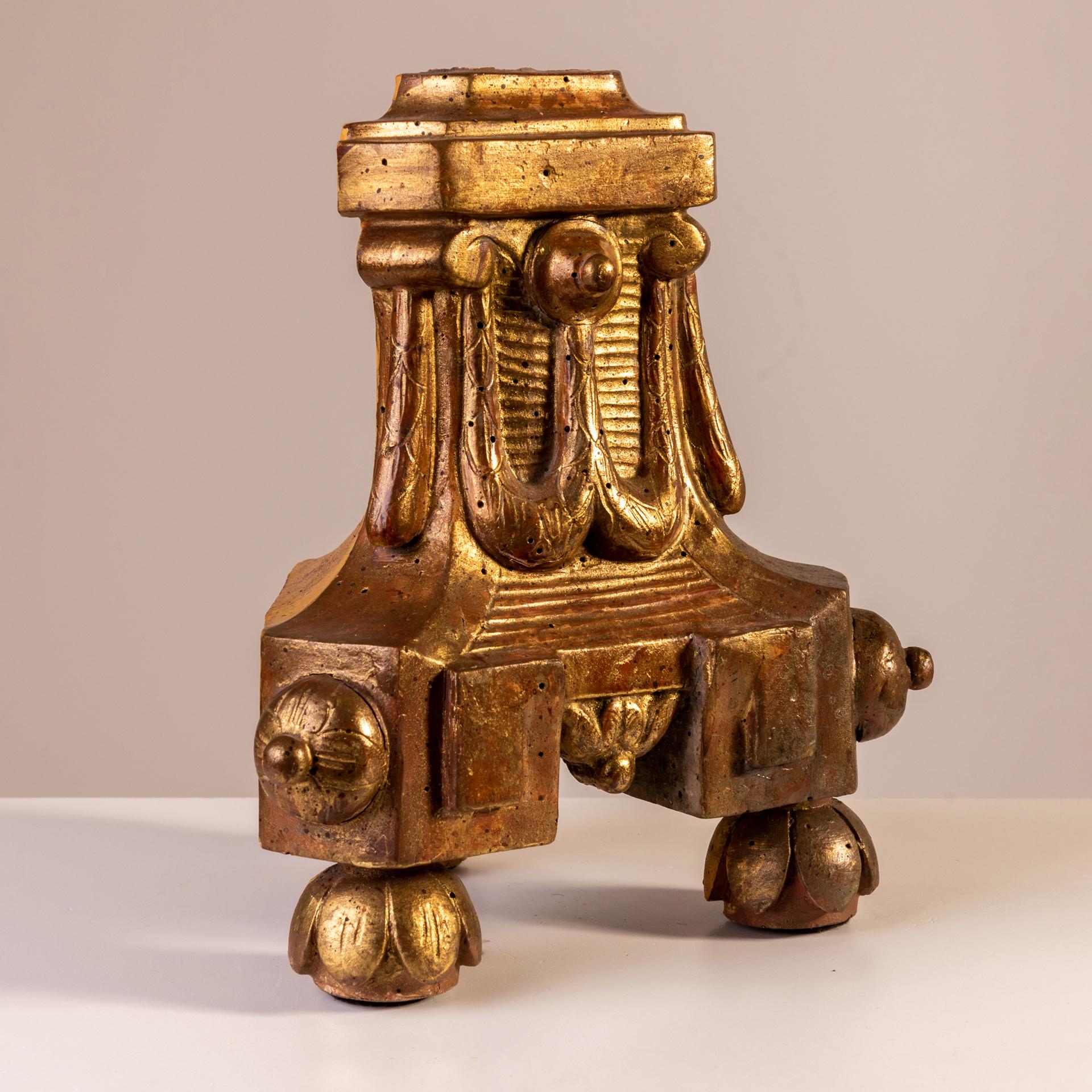 Fruitwood Antique Gilt Wooden Base Louis XVI For Sale