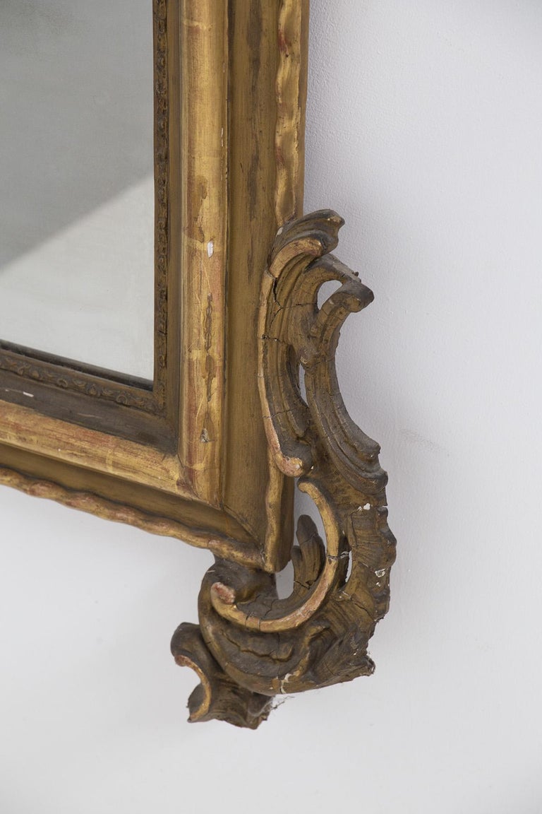 Antique Gilt Wooden Mirror For Sale at 1stDibs