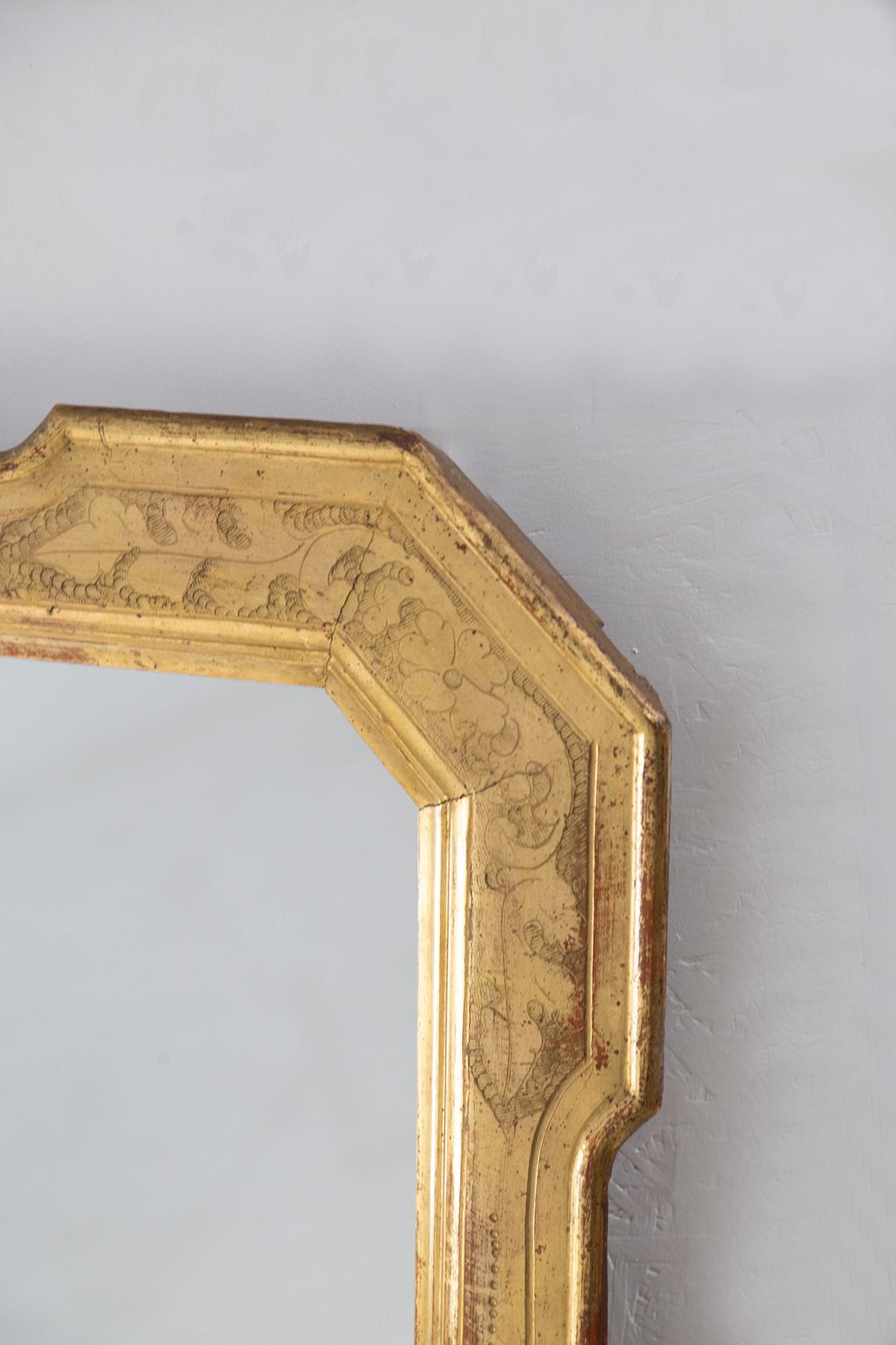 Neoclassical Antique Gilt Wooden Wall Mirror
