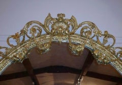 Antique Giltwood 19th Overmantel/Console Oval Mirror