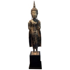 Antique Giltwood Buddha Statue Southeast Asia