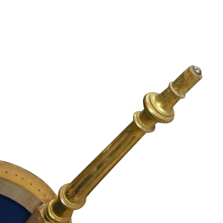 Antique Giltwood Chairs with Blue Velvet Cushions Set of 4 For Sale at