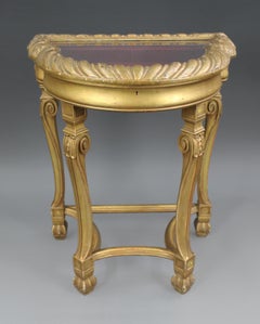Antique Giltwood Demilune Bijouterie Display Table c.1900