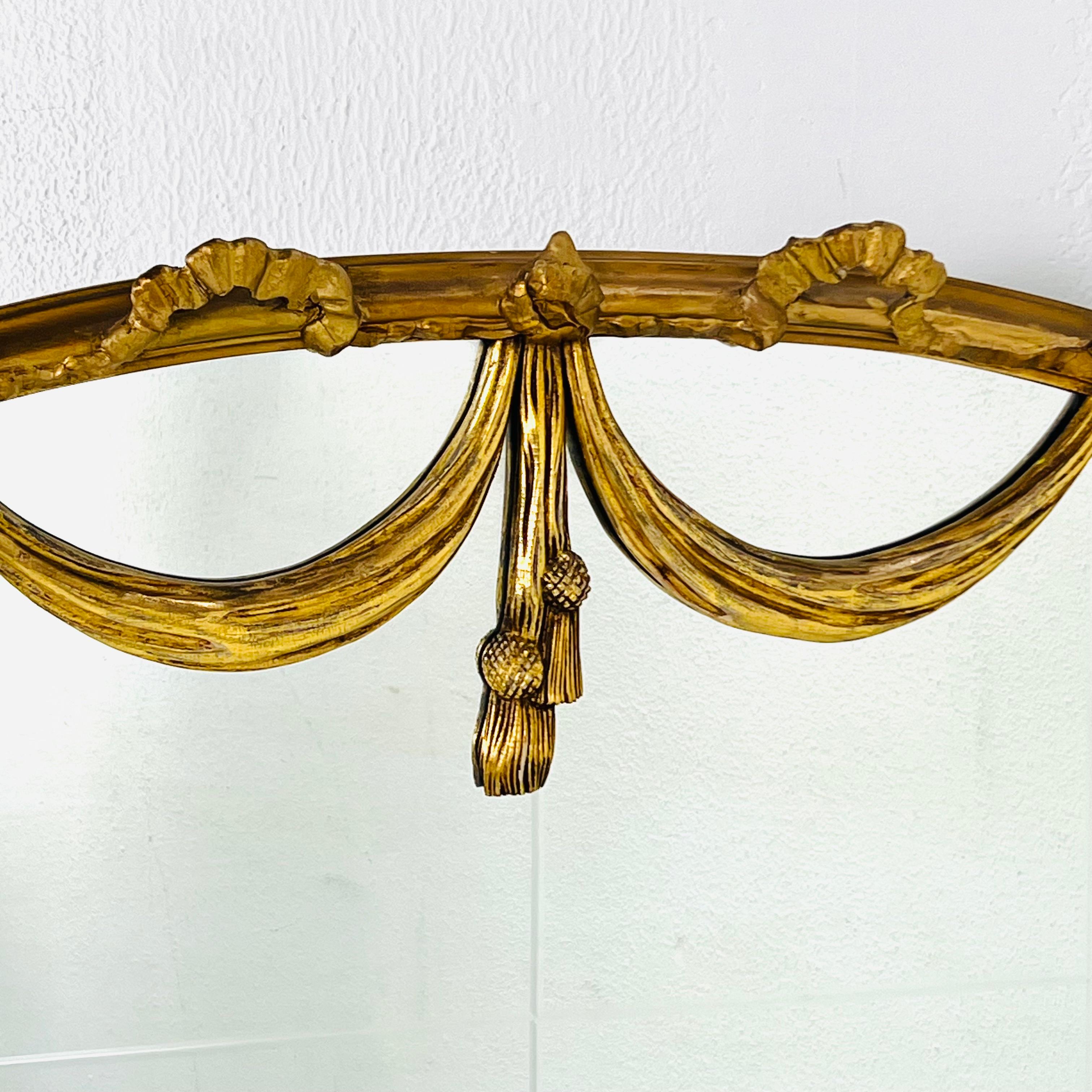 Antike Giltwood drapiert Swag & Ribbon Windowpane Spiegel im Angebot 5