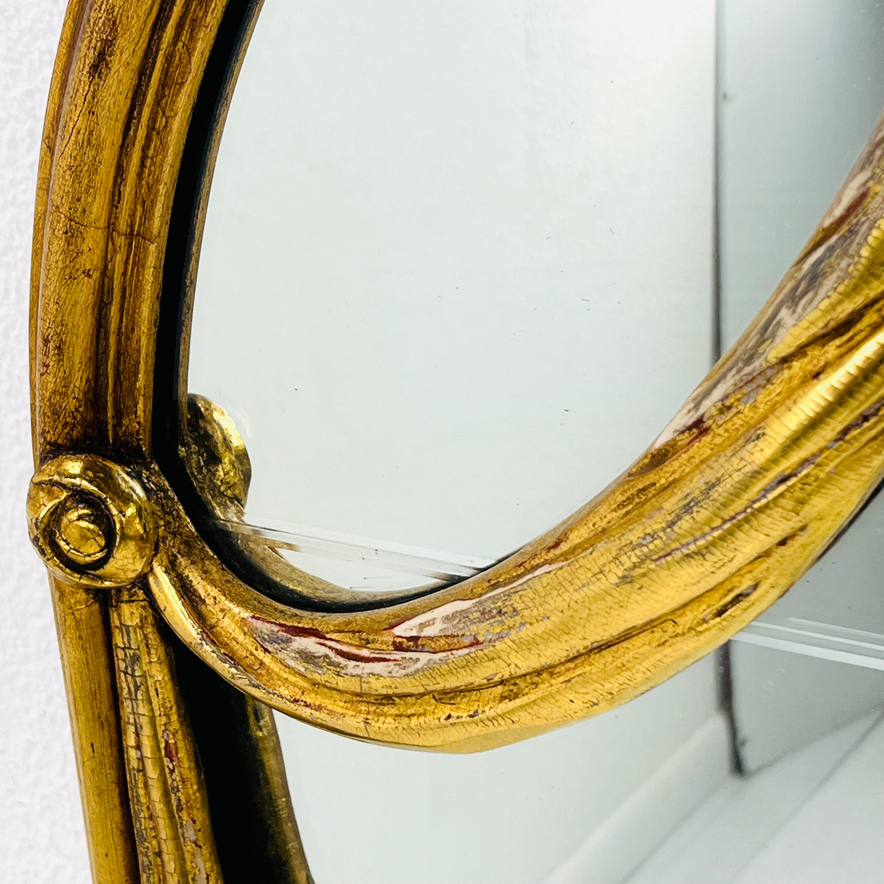 Antique Giltwood Draped Swag & Ribbon Windowpane Mirror For Sale 7