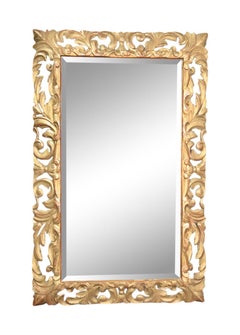 Antiker italienischer Florentine Spiegel aus Giltwood, CIRCA 1890