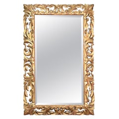 Antique Giltwood Florentine Italian Mirror, Circa 1890