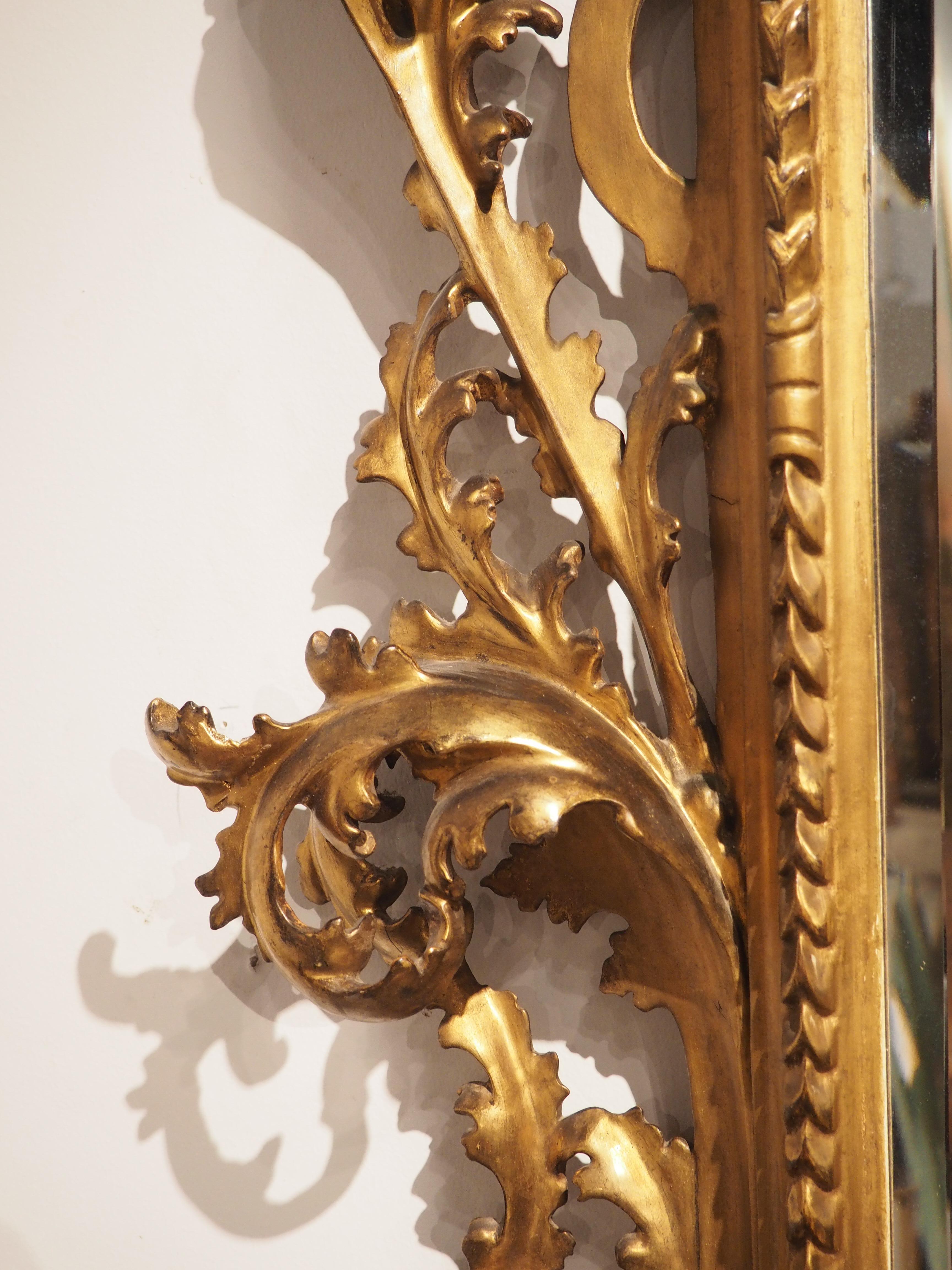 Antiker Florentiner Spiegel aus Giltwood, um 1850 im Angebot 5