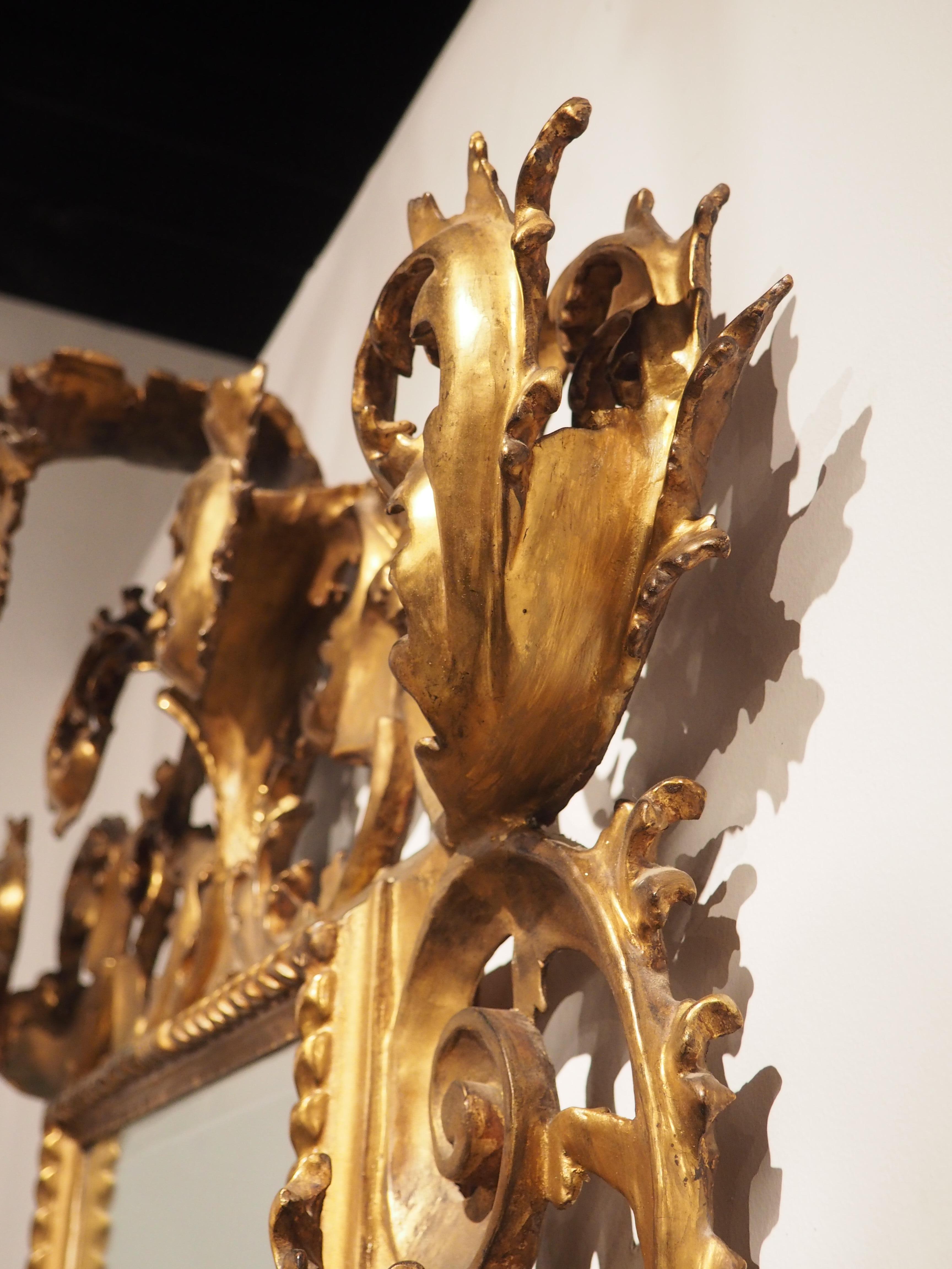 Antiker Florentiner Spiegel aus Giltwood, um 1850 im Angebot 8