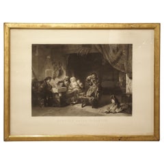 Antique Giltwood Framed French Lithograph from 1866