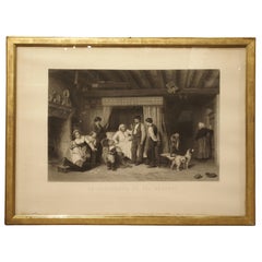 Antique Giltwood Framed French Lithograph from 1867