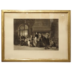 Antique Giltwood Framed French Lithograph from 1868