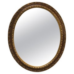 Antique Giltwood Framed Oval Wall Mirror C1930